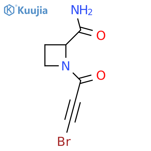 1-(3-bromoprop-2-ynoyl)azetidine-2-carboxamide structure