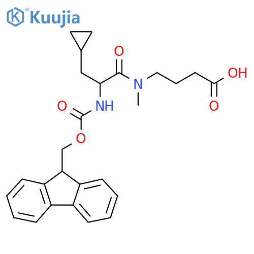 4-3-cyclopropyl-2-({(9H-fluoren-9-yl)methoxycarbonyl}amino)-N-methylpropanamidobutanoic acid structure