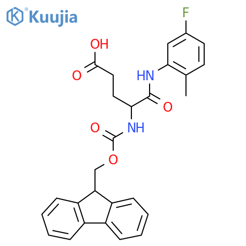 4-({(9H-fluoren-9-yl)methoxycarbonyl}amino)-4-(5-fluoro-2-methylphenyl)carbamoylbutanoic acid structure