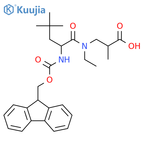 3-N-ethyl-2-({(9H-fluoren-9-yl)methoxycarbonyl}amino)-4,4-dimethylpentanamido-2-methylpropanoic acid structure