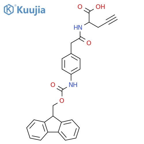 2-{2-4-({(9H-fluoren-9-yl)methoxycarbonyl}amino)phenylacetamido}pent-4-ynoic acid structure