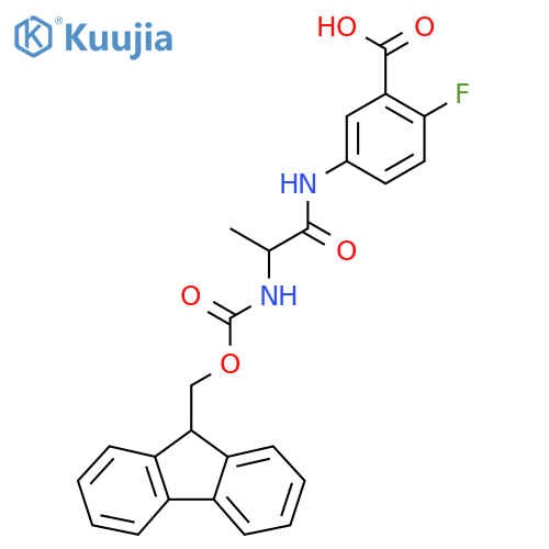 5-2-({(9H-fluoren-9-yl)methoxycarbonyl}amino)propanamido-2-fluorobenzoic acid structure