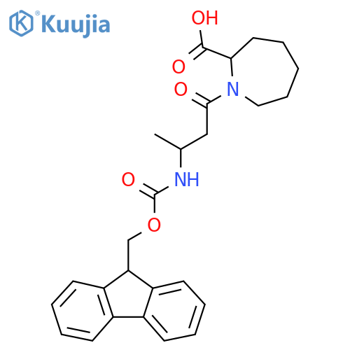 1-3-({(9H-fluoren-9-yl)methoxycarbonyl}amino)butanoylazepane-2-carboxylic acid structure