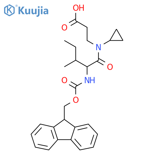 3-N-cyclopropyl-2-({(9H-fluoren-9-yl)methoxycarbonyl}amino)-3-methylpentanamidopropanoic acid structure