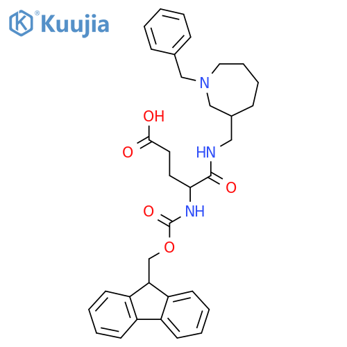 4-{(1-benzylazepan-3-yl)methylcarbamoyl}-4-({(9H-fluoren-9-yl)methoxycarbonyl}amino)butanoic acid structure