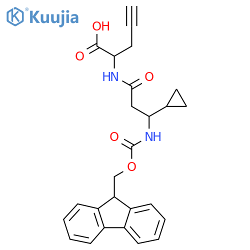 2-3-cyclopropyl-3-({(9H-fluoren-9-yl)methoxycarbonyl}amino)propanamidopent-4-ynoic acid structure