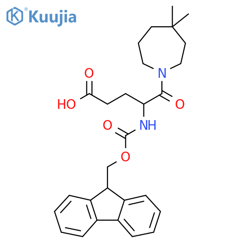 5-(4,4-dimethylazepan-1-yl)-4-({(9H-fluoren-9-yl)methoxycarbonyl}amino)-5-oxopentanoic acid structure