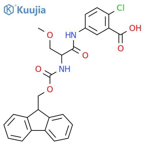 2-chloro-5-2-({(9H-fluoren-9-yl)methoxycarbonyl}amino)-3-methoxypropanamidobenzoic acid structure