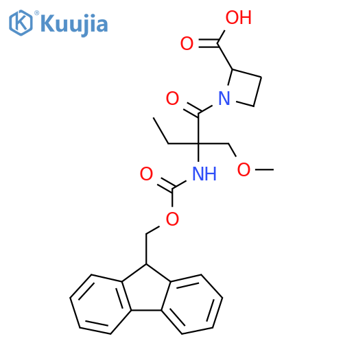 1-2-({(9H-fluoren-9-yl)methoxycarbonyl}amino)-2-(methoxymethyl)butanoylazetidine-2-carboxylic acid structure