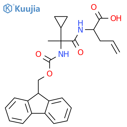 2-2-cyclopropyl-2-({(9H-fluoren-9-yl)methoxycarbonyl}amino)propanamidopent-4-enoic acid structure