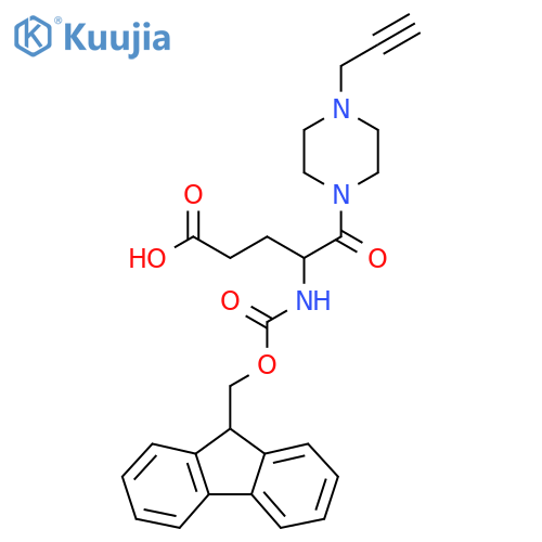 4-({(9H-fluoren-9-yl)methoxycarbonyl}amino)-5-oxo-5-4-(prop-2-yn-1-yl)piperazin-1-ylpentanoic acid structure