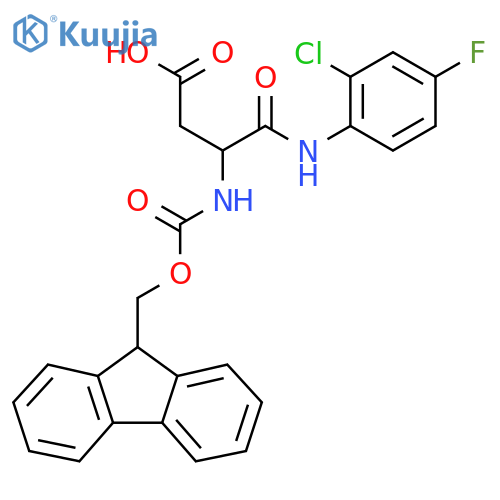 3-(2-chloro-4-fluorophenyl)carbamoyl-3-({(9H-fluoren-9-yl)methoxycarbonyl}amino)propanoic acid structure