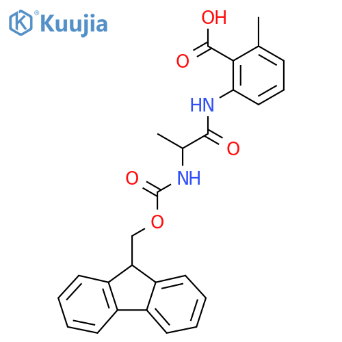 2-2-({(9H-fluoren-9-yl)methoxycarbonyl}amino)propanamido-6-methylbenzoic acid structure