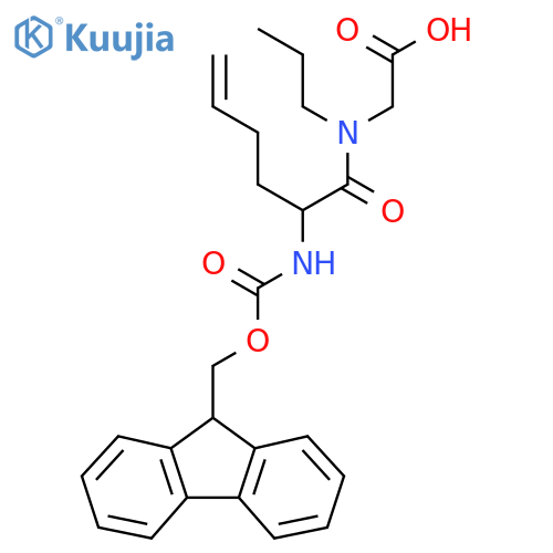 2-2-({(9H-fluoren-9-yl)methoxycarbonyl}amino)-N-propylhex-5-enamidoacetic acid structure