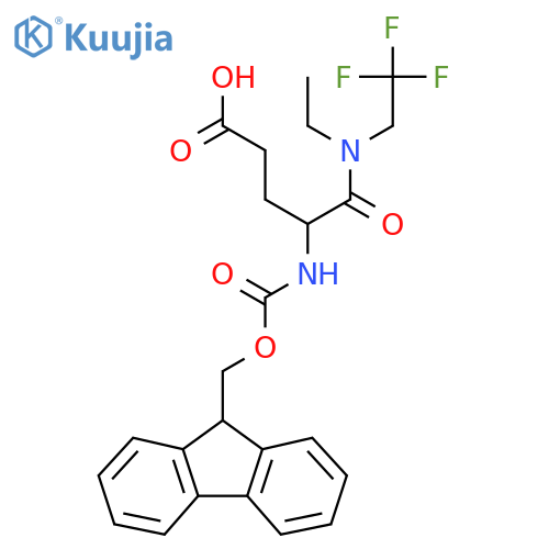 4-ethyl(2,2,2-trifluoroethyl)carbamoyl-4-({(9H-fluoren-9-yl)methoxycarbonyl}amino)butanoic acid structure