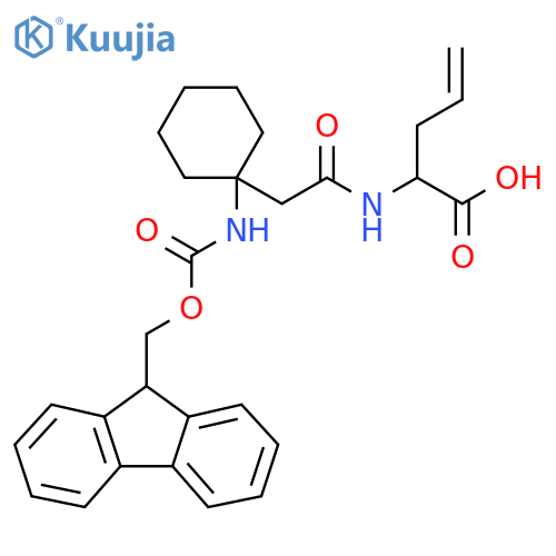 2-{2-1-({(9H-fluoren-9-yl)methoxycarbonyl}amino)cyclohexylacetamido}pent-4-enoic acid structure
