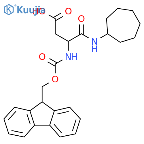 3-(cycloheptylcarbamoyl)-3-({(9H-fluoren-9-yl)methoxycarbonyl}amino)propanoic acid structure