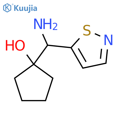 1-amino(1,2-thiazol-5-yl)methylcyclopentan-1-ol structure