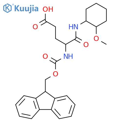 4-({(9H-fluoren-9-yl)methoxycarbonyl}amino)-4-(2-methoxycyclohexyl)carbamoylbutanoic acid structure