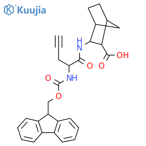 3-2-({(9H-fluoren-9-yl)methoxycarbonyl}amino)pent-4-ynamidobicyclo2.2.1heptane-2-carboxylic acid structure