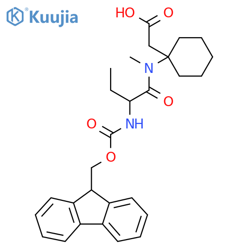 2-{1-2-({(9H-fluoren-9-yl)methoxycarbonyl}amino)-N-methylbutanamidocyclohexyl}acetic acid structure