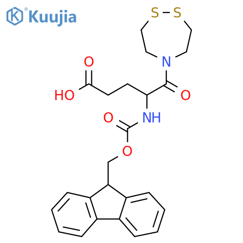 5-(1,2,5-dithiazepan-5-yl)-4-({(9H-fluoren-9-yl)methoxycarbonyl}amino)-5-oxopentanoic acid structure