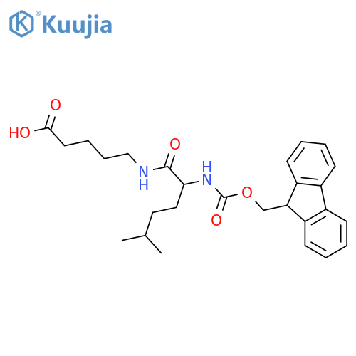 5-2-({(9H-fluoren-9-yl)methoxycarbonyl}amino)-5-methylhexanamidopentanoic acid structure