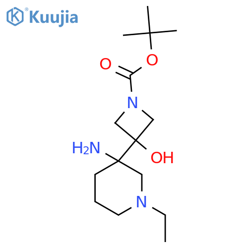 tert-butyl 3-(3-amino-1-ethylpiperidin-3-yl)-3-hydroxyazetidine-1-carboxylate structure