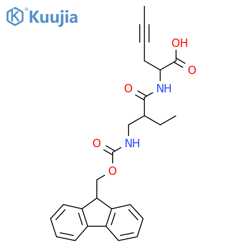 2-{2-({(9H-fluoren-9-yl)methoxycarbonyl}amino)methylbutanamido}hex-4-ynoic acid structure