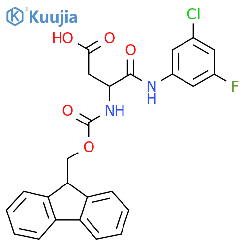 3-(3-chloro-5-fluorophenyl)carbamoyl-3-({(9H-fluoren-9-yl)methoxycarbonyl}amino)propanoic acid structure