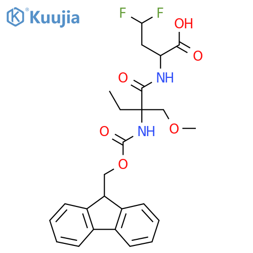 2-2-({(9H-fluoren-9-yl)methoxycarbonyl}amino)-2-(methoxymethyl)butanamido-4,4-difluorobutanoic acid structure