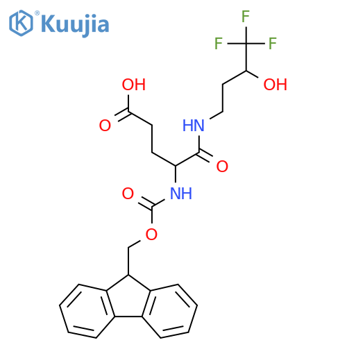 4-({(9H-fluoren-9-yl)methoxycarbonyl}amino)-4-(4,4,4-trifluoro-3-hydroxybutyl)carbamoylbutanoic acid structure