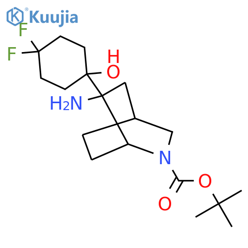 tert-butyl 6-amino-6-(4,4-difluoro-1-hydroxycyclohexyl)-2-azabicyclo2.2.2octane-2-carboxylate structure