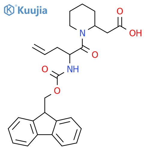 2-{1-2-({(9H-fluoren-9-yl)methoxycarbonyl}amino)pent-4-enoylpiperidin-2-yl}acetic acid structure