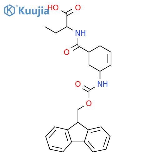 2-{5-({(9H-fluoren-9-yl)methoxycarbonyl}amino)cyclohex-3-en-1-ylformamido}butanoic acid structure