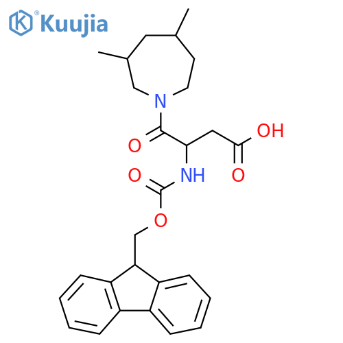 4-(3,5-dimethylazepan-1-yl)-3-({(9H-fluoren-9-yl)methoxycarbonyl}amino)-4-oxobutanoic acid structure
