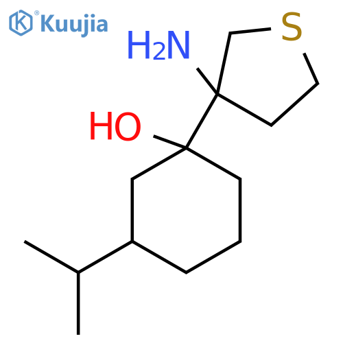1-(3-aminothiolan-3-yl)-3-(propan-2-yl)cyclohexan-1-ol structure