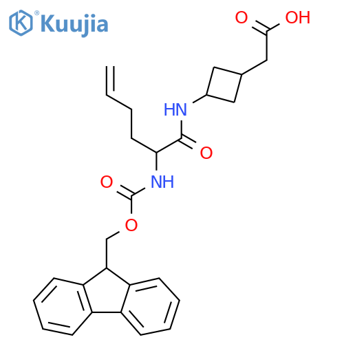 2-{3-2-({(9H-fluoren-9-yl)methoxycarbonyl}amino)hex-5-enamidocyclobutyl}acetic acid structure