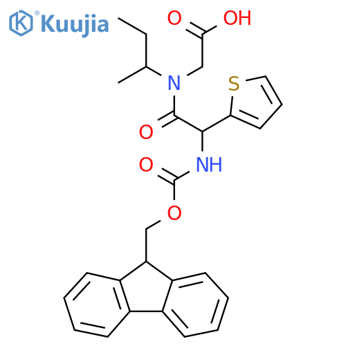 2-N-(butan-2-yl)-2-({(9H-fluoren-9-yl)methoxycarbonyl}amino)-2-(thiophen-2-yl)acetamidoacetic acid structure