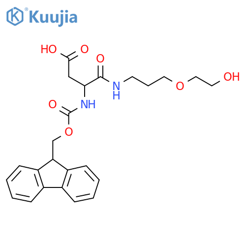 3-({(9H-fluoren-9-yl)methoxycarbonyl}amino)-3-{3-(2-hydroxyethoxy)propylcarbamoyl}propanoic acid structure