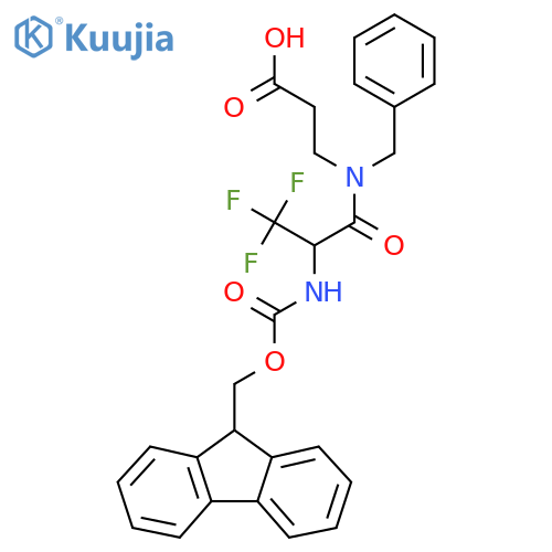 3-N-benzyl-2-({(9H-fluoren-9-yl)methoxycarbonyl}amino)-3,3,3-trifluoropropanamidopropanoic acid structure
