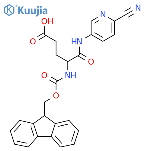 4-(6-cyanopyridin-3-yl)carbamoyl-4-({(9H-fluoren-9-yl)methoxycarbonyl}amino)butanoic acid structure