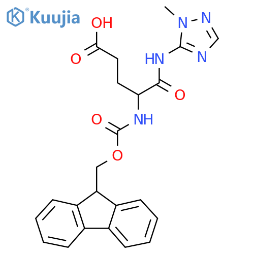 4-({(9H-fluoren-9-yl)methoxycarbonyl}amino)-4-(1-methyl-1H-1,2,4-triazol-5-yl)carbamoylbutanoic acid structure