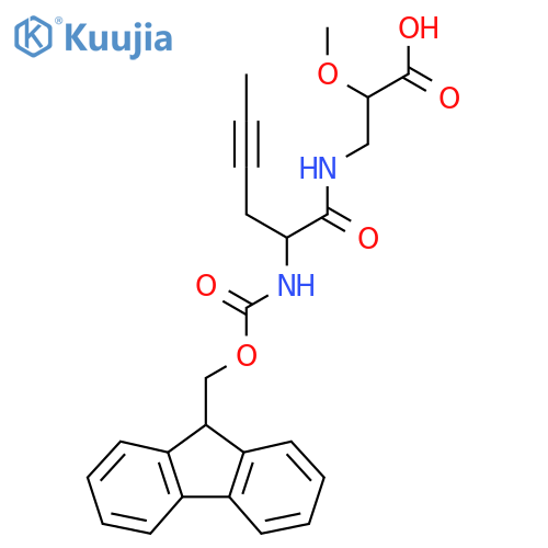 3-[2-({[(9H-fluoren-9-yl)methoxy]carbonyl}amino)hex-4-ynamido]-2-methoxypropanoic acid structure