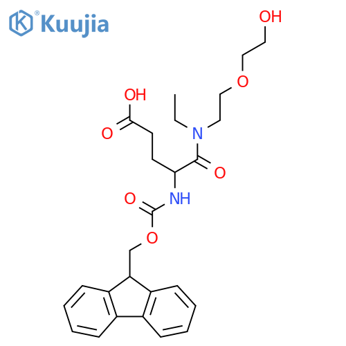 4-{ethyl2-(2-hydroxyethoxy)ethylcarbamoyl}-4-({(9H-fluoren-9-yl)methoxycarbonyl}amino)butanoic acid structure
