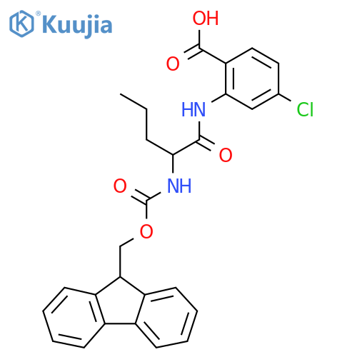 4-chloro-2-2-({(9H-fluoren-9-yl)methoxycarbonyl}amino)pentanamidobenzoic acid structure