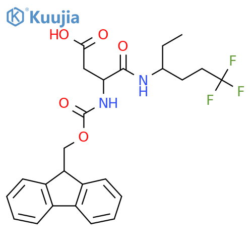 3-({(9H-fluoren-9-yl)methoxycarbonyl}amino)-3-(6,6,6-trifluorohexan-3-yl)carbamoylpropanoic acid structure