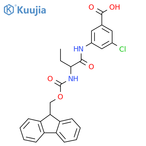 3-chloro-5-2-({(9H-fluoren-9-yl)methoxycarbonyl}amino)butanamidobenzoic acid structure