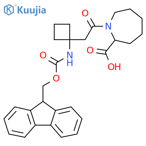 1-{2-1-({(9H-fluoren-9-yl)methoxycarbonyl}amino)cyclobutylacetyl}azepane-2-carboxylic acid structure