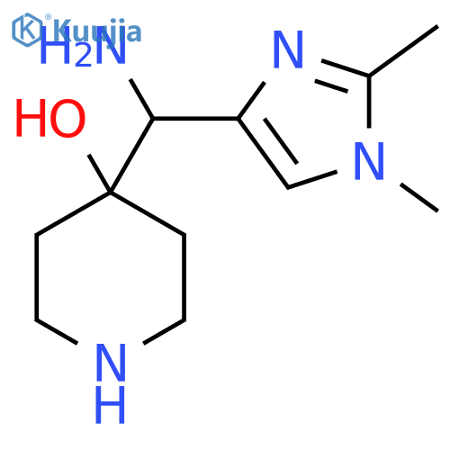 4-amino(1,2-dimethyl-1H-imidazol-4-yl)methylpiperidin-4-ol structure